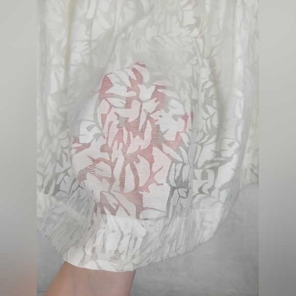 J.Crew NWT white burnout pattern A-line skirt size 14 preppy party wedding - Picture 4 of 8